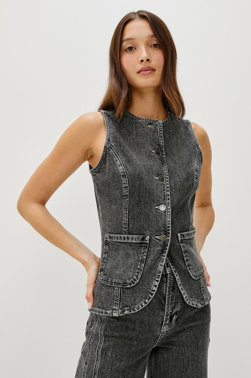 PORTOLA VEST - WASHED CHARCOAL| Rails sale