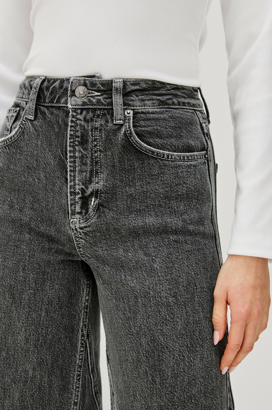 GETTY TWIST SEAM WIDE LEG - WASHED CHARCOAL| Rails sale