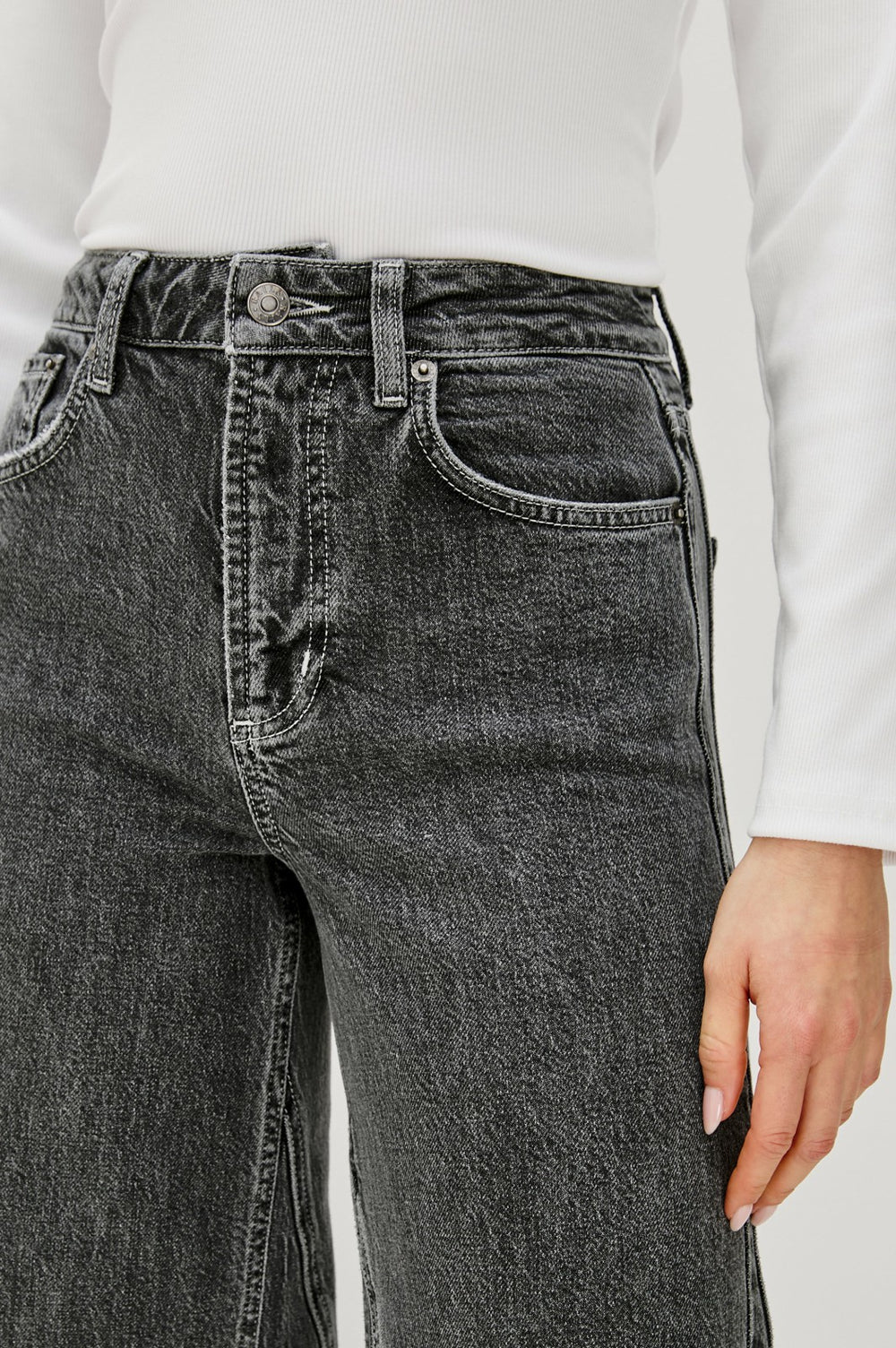 GETTY TWIST SEAM WIDE LEG - WASHED CHARCOAL| Rails sale