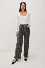 GETTY TWIST SEAM WIDE LEG - WASHED CHARCOAL| Rails sale