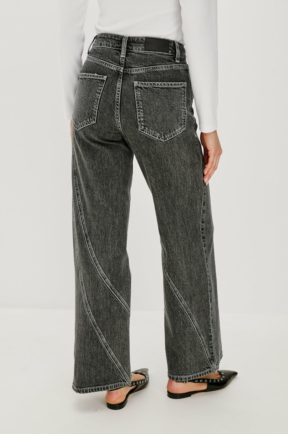 GETTY TWIST SEAM WIDE LEG - WASHED CHARCOAL| Rails sale