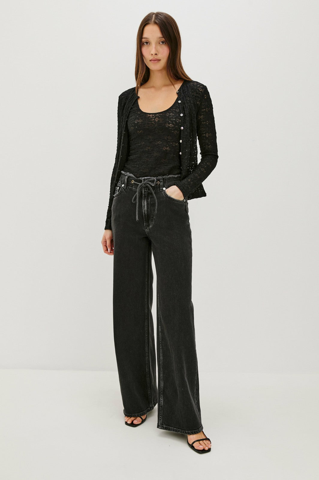 ANGELENO WIDE LEG - ASH BLACK| Rails outlet