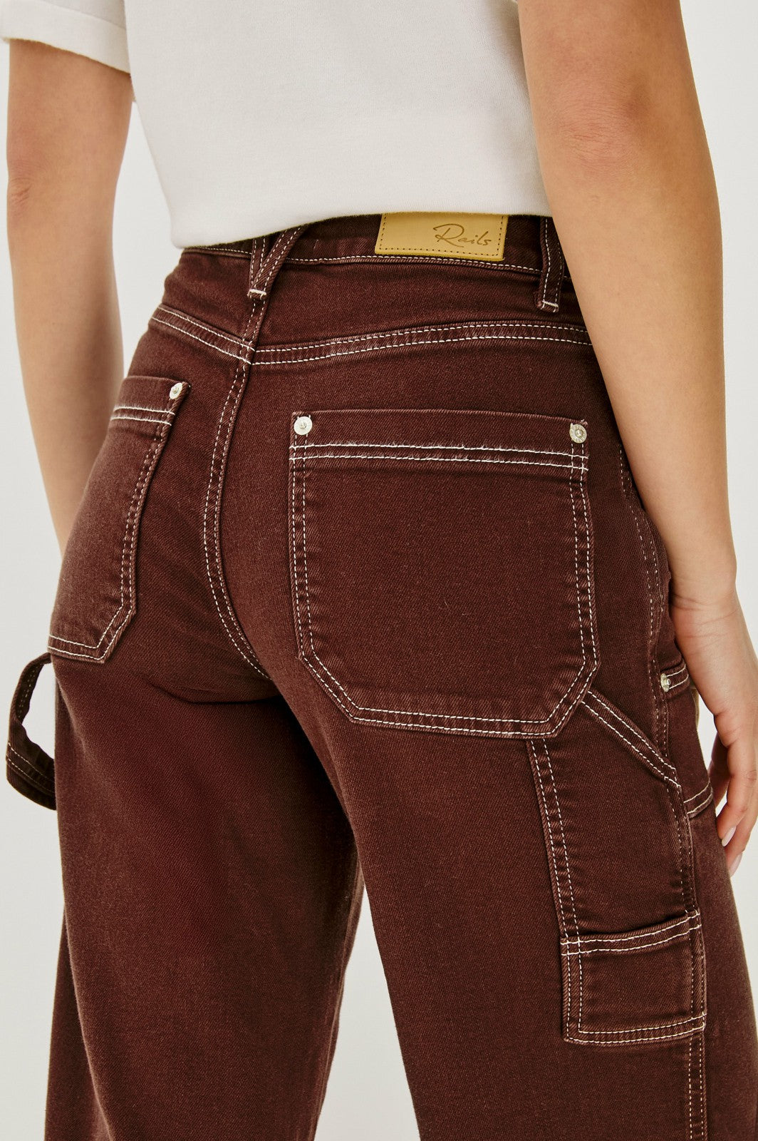 SILVERADO CARPENTER CROP - CHOCOLATE CONTRAST STITCH| Rails discount