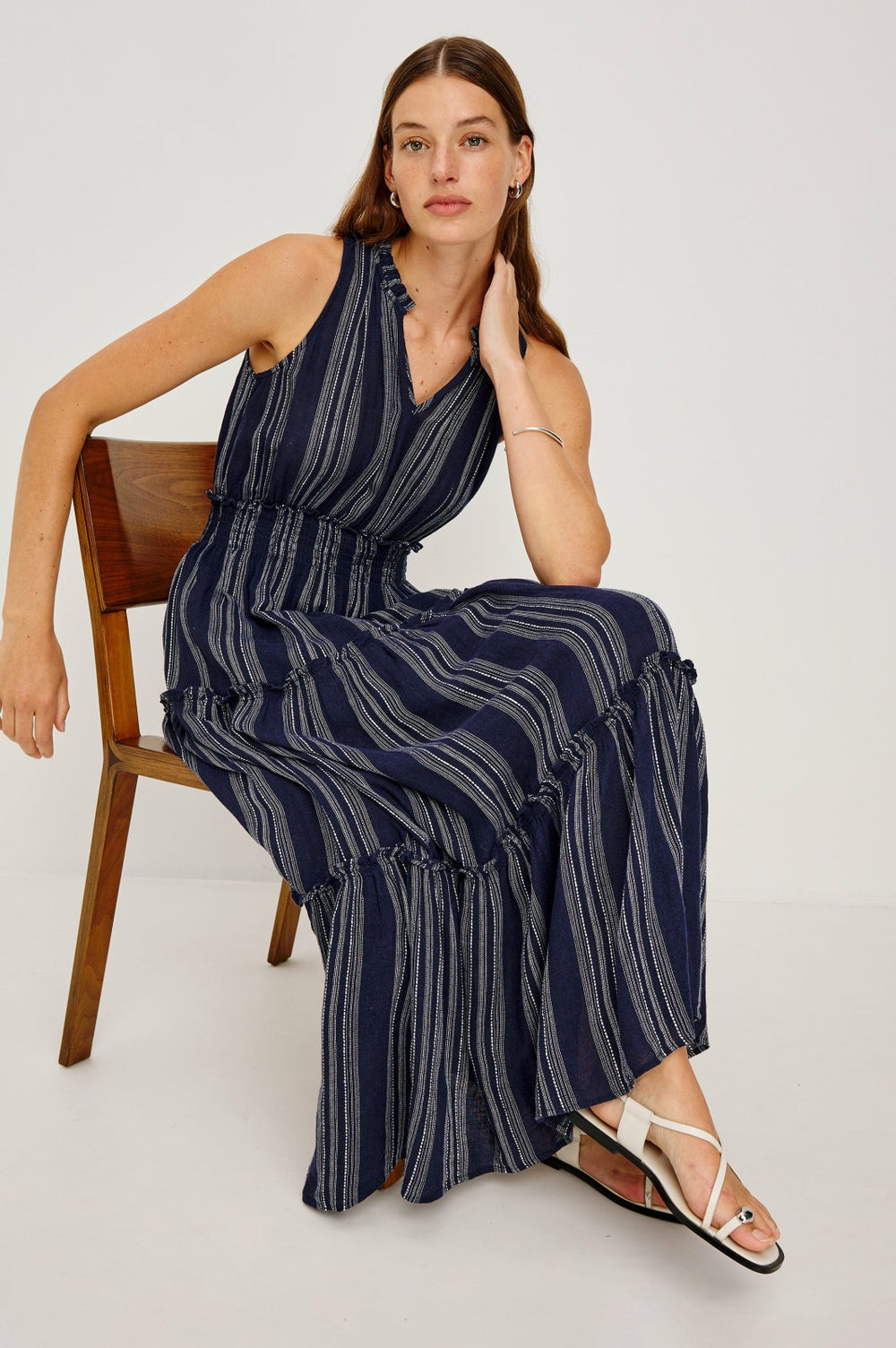 LOULOU DRESS - MAGALIA STRIPE| Rails on sale