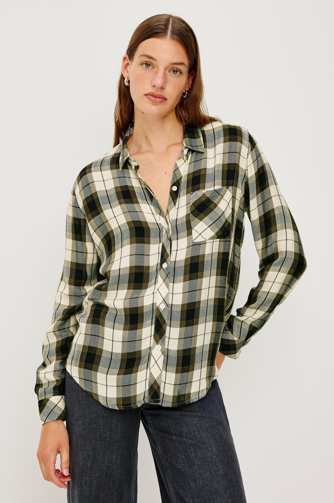 HUNTER SHIRT - IVORY OLIVE ASH| Rails outlet
