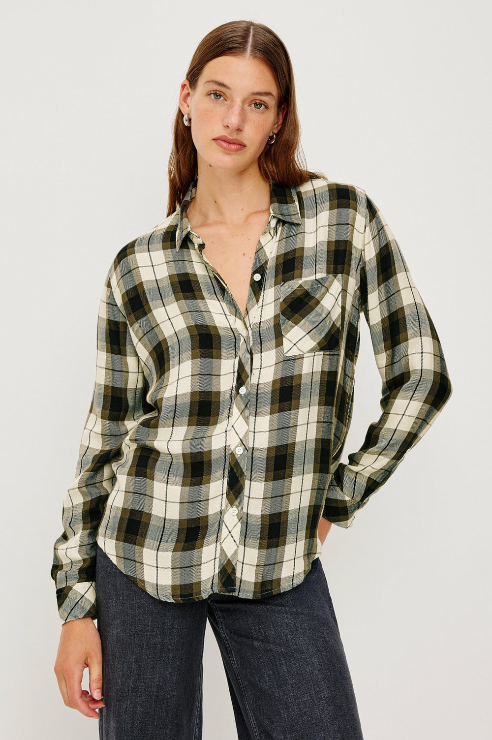 HUNTER SHIRT - IVORY OLIVE ASH| Rails outlet